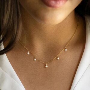 Boho pearl necklace #1366